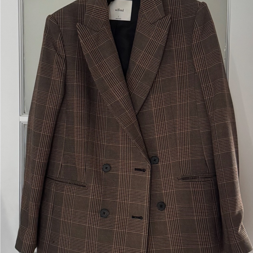 Wilfred Dark Brown Plaid Blazer